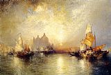 Thomas Moran Famous Paintings - Entrance to the Grand Canal, Venice